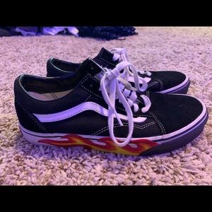 Black flame Vans